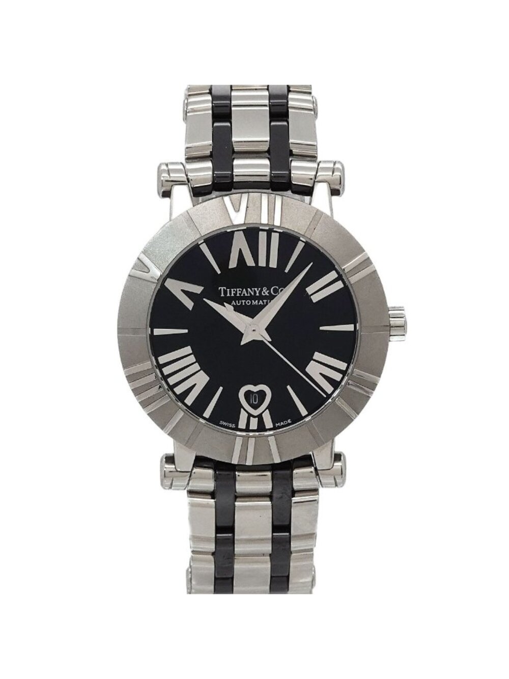 Tiffany & Co Atlas 68 Watch Heart Date Black Automatic